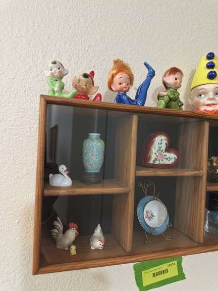 Small shadow box and knick knacks 7.5 x 14.5