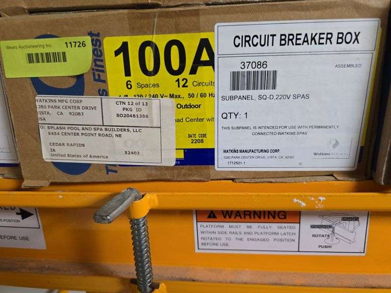 NIB Square D Circuit breaker box, product #37086, 100 Amp image