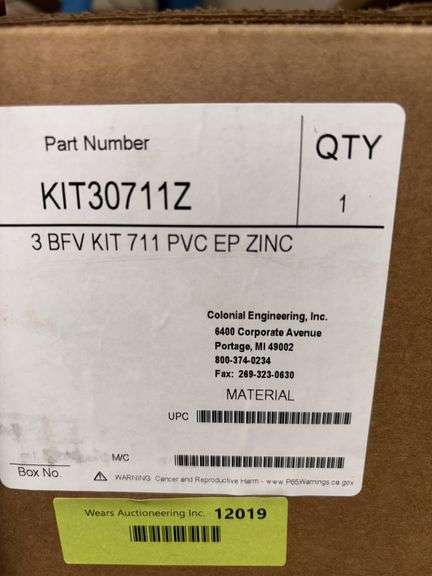 Colonial Valve butterfly valve 3” Part KIT30711Z image