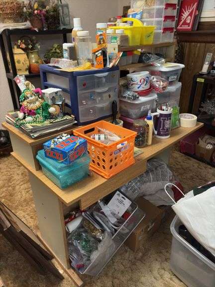 Crafting table and all supplies on and under, enough for an army of children
