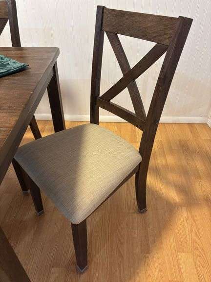 Dark wood dinette set 3’ x 4’ with four chairs