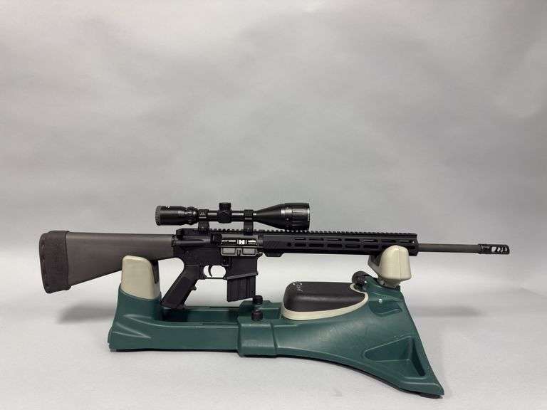 Bushmaster Rifle, Model XM15-E2S, SN BNV002631, Multi, Poly stock, Tasco 6-18x50 scope image