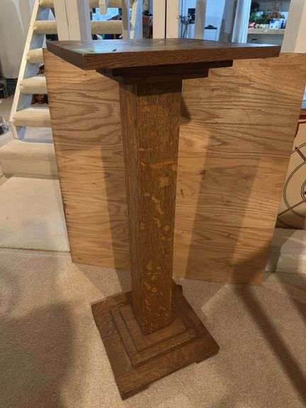 14 x 14 x 37H oak fern stand