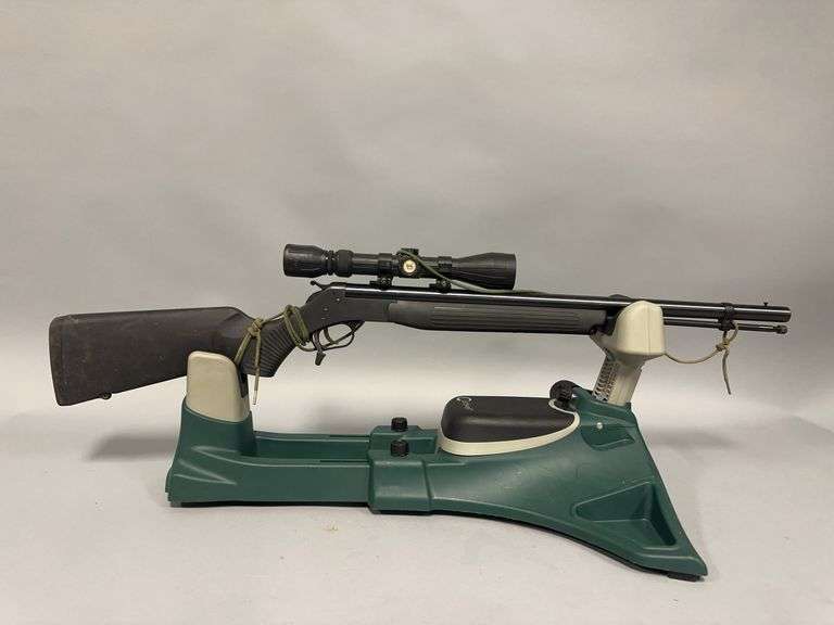 BPI-NEM Frontier, Beartooth Magnum 50 cal muzzleloader, Leapers 3-9 x 40 scope, poly stock image