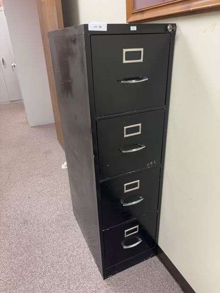 Black 4 drawer letter file cabinet image