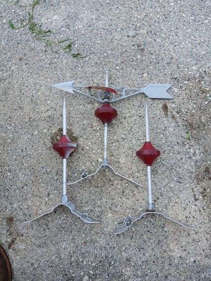 (3) 16" lightening rods w/plastic bulbs/balls image