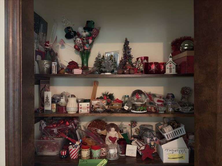 3 shelves of Holiday Decor image