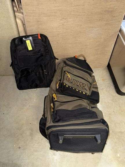 B.U.M. equipment rolling duffle and NRA backpack image