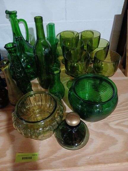 Colored bottles, goblets etc...