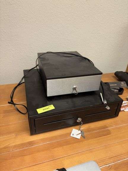 Two locking cash drawers w keys image