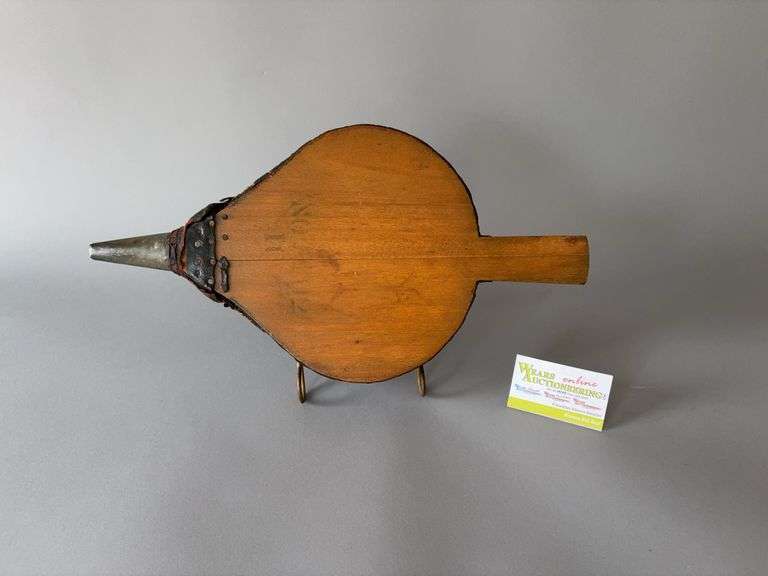 Wood and leather bellows, does have hole in leather but still puffs good image