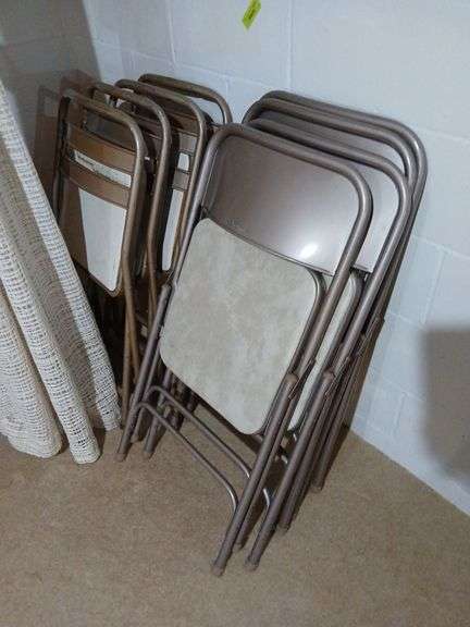 8 folding chairs and 3 card tables (only 2 shown) NO CONTENTS