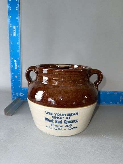 West End Grocery, Waukon double handled bean pot image