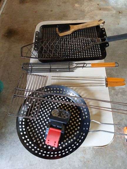 Grilling pans, light, fish and veggie baskets etc... image