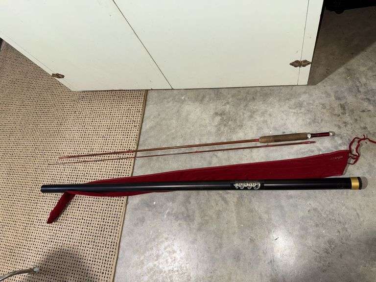 2 pc fiberglass fly rod, alum tube case image