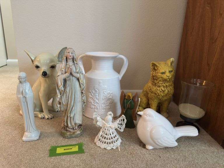 Dog and cat statues, religious items