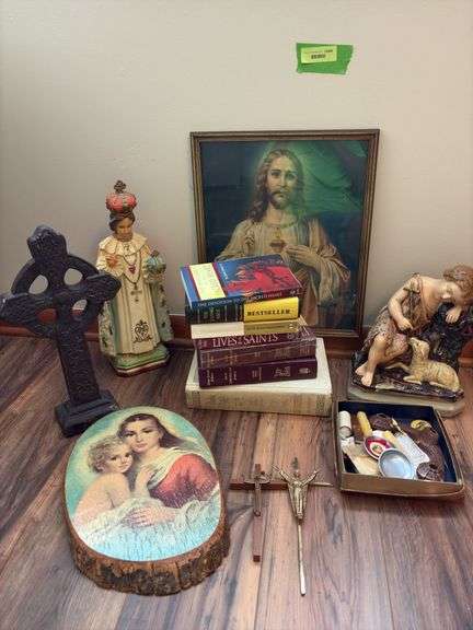 Religious decor and books image