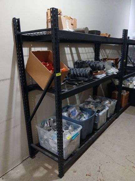 Pallet rack style shelving unit 24 x 6 x 6, 3 shelves w/wire decking Picture is duplicated because all units are identical NO CONTENTS! image