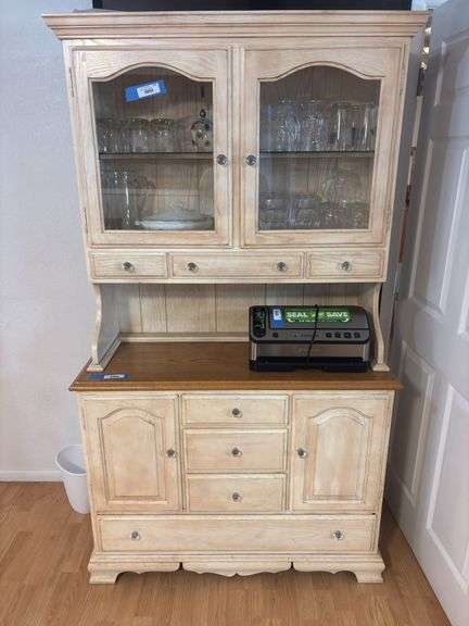 Two section rustic style China cupboard 43 x 18 x 75 image