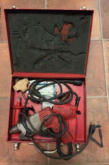 Two Milwaukee drills 3/8" hole shooter 0228-1 and 1/2" hole shooter 0244-1 image