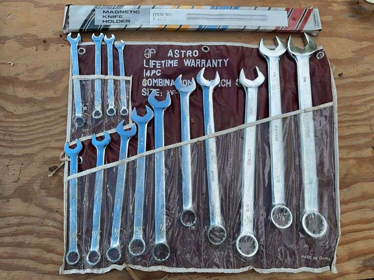 Magnetic knife holder, Astro 14pc combination wrench set 3/8 - 1 1/4” image