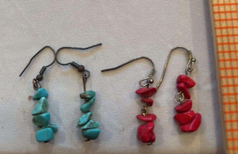 Coral and Turquoise earrings image