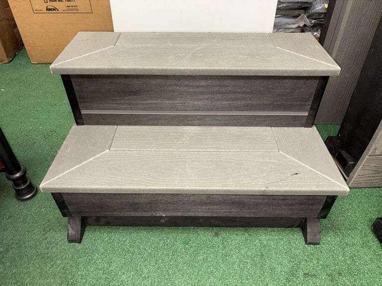 30” black composite spa double step image