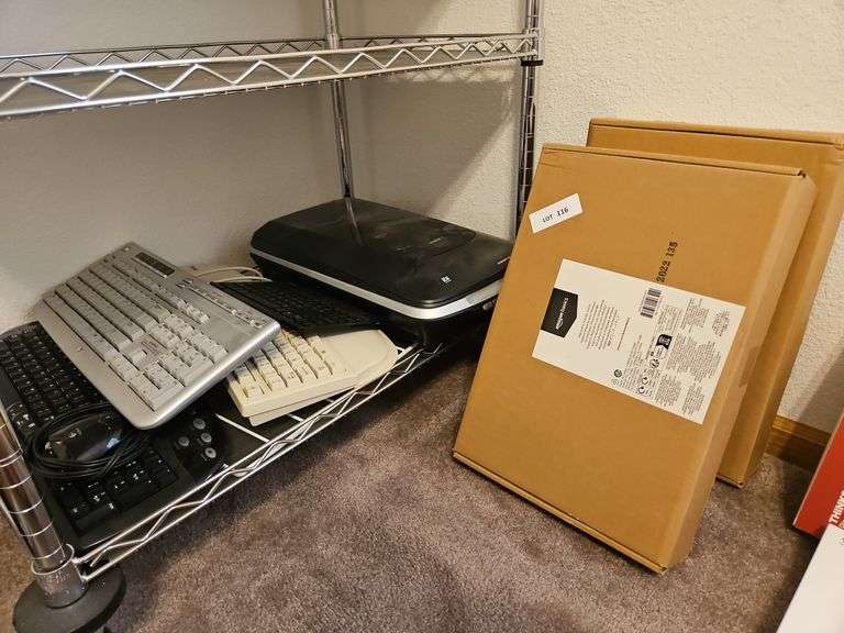 Keyboards, Adjustable Monitor Stands (New in Boxes), Epson Perfection V500 Photo Printer image