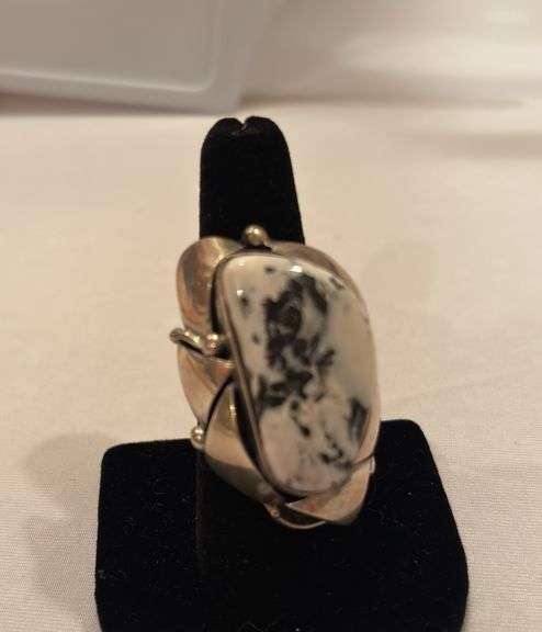 IRV Sterling White Buffalo ring, size approximately 8 image