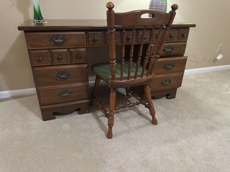Desk and chair 24D x 54L x 30H