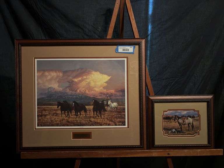 Two framed prints by artist, Tim Cox “Twilight” and “Little Boys Dream the Biggest Dreams” image