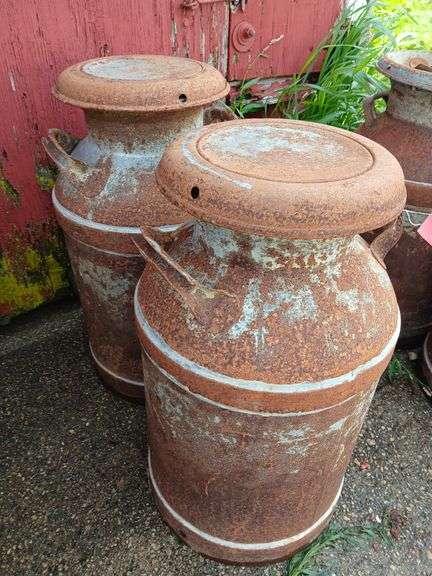 (2) 5 gallon milk cans image