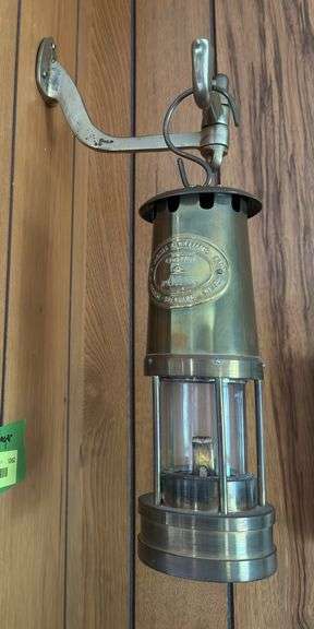 E Thomas & Williams Ltd Makers Arberdare Wales Cambrian No.6955 brass lantern and hanger Bring tools to remove! image