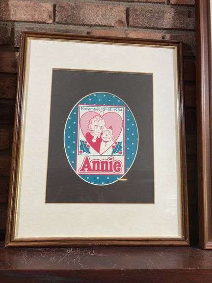 17x21 framed Annie poster November 15-18 1984 image