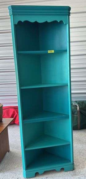 Turquoise corner shelf 12 deep 24 wide and 76 tall image