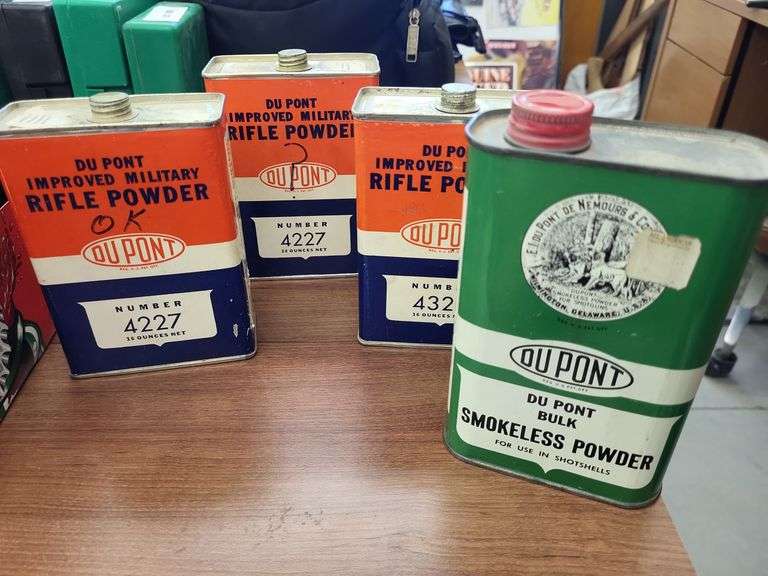 Empty old antique powder cans image