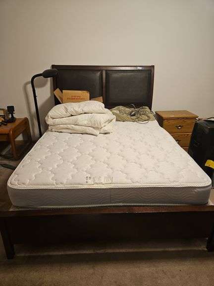 Queen Bed with Mattresses Headboard/Footboard/Frame, Electric Blanket, Comforter (Bring Tools to take Apart) image