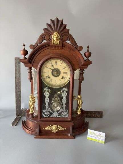 Ansonia Clock Co kitchen clock w key 24H x 16L image