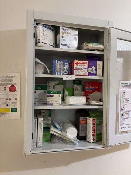 First Aid supplies (bring a box)-If you want cabinet, bring tools to remove image