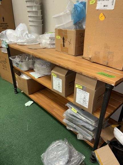 Modern industrial style shelving 72L x 26D x 36H NO CONTENTS image