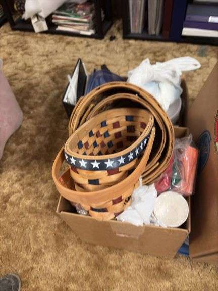 Baskets, Wilton dessert stand, photo albums, holiday napkins & cups, decor, etc