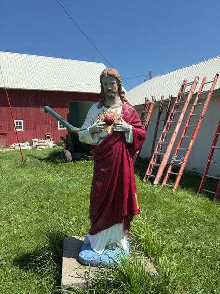 Concrete religious statue, 5' Bring strong  help! image