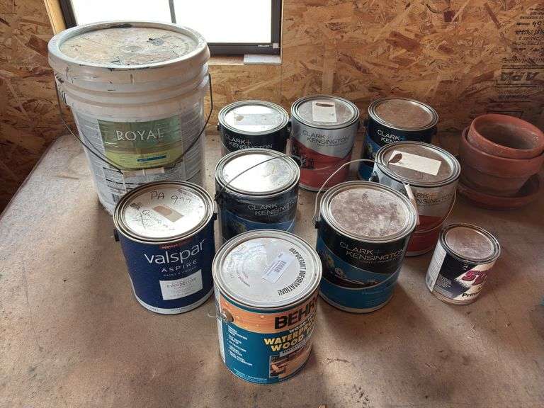 Miscellaneous cans of paint all new unopened image