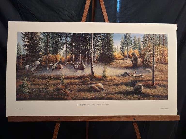 Unframed print by Dave Samuelson signed and numbered “Ya Picked a Fine Time to Leave Me Lucille” 36 x 20 image