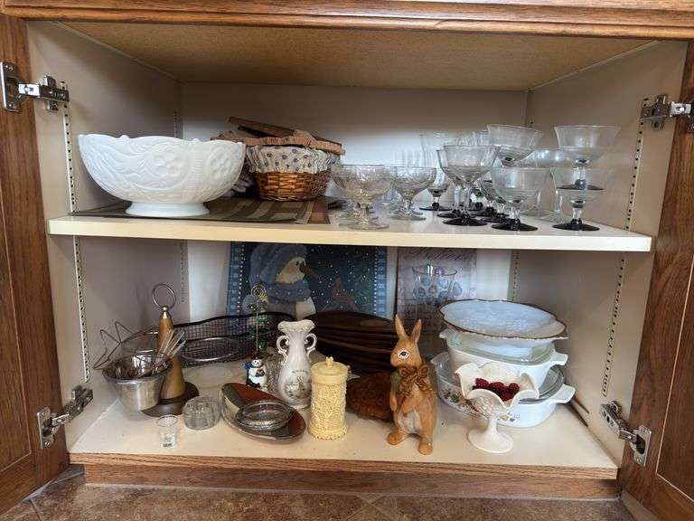 Stemware, CorningWare, milk glass, decor, etc image
