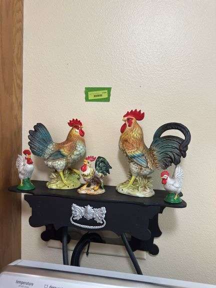 5 Roosters and a shelf