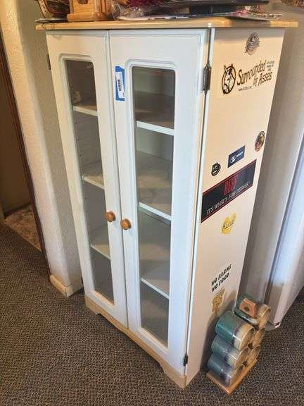 White double door kitchen storage cupboard  27 x 14 1/2 x 4’ image