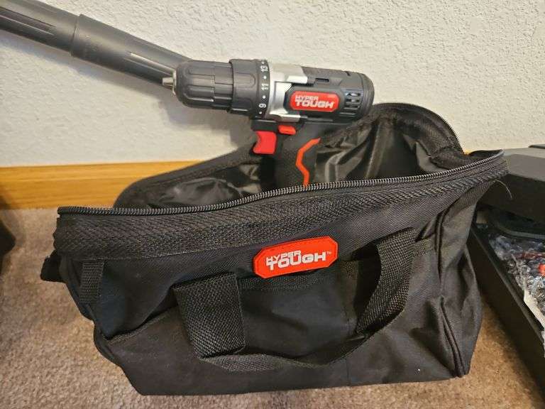 Hyper Tough Drill in Bag with Battery/Charger/Hammer, Wrench