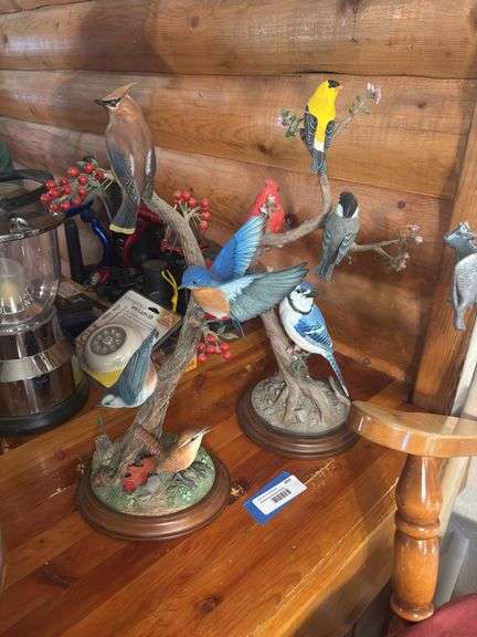 Two Danbury mint bird figurines, noticed one damaged place image
