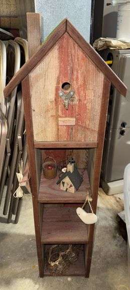 Barn board bird house shelf image
